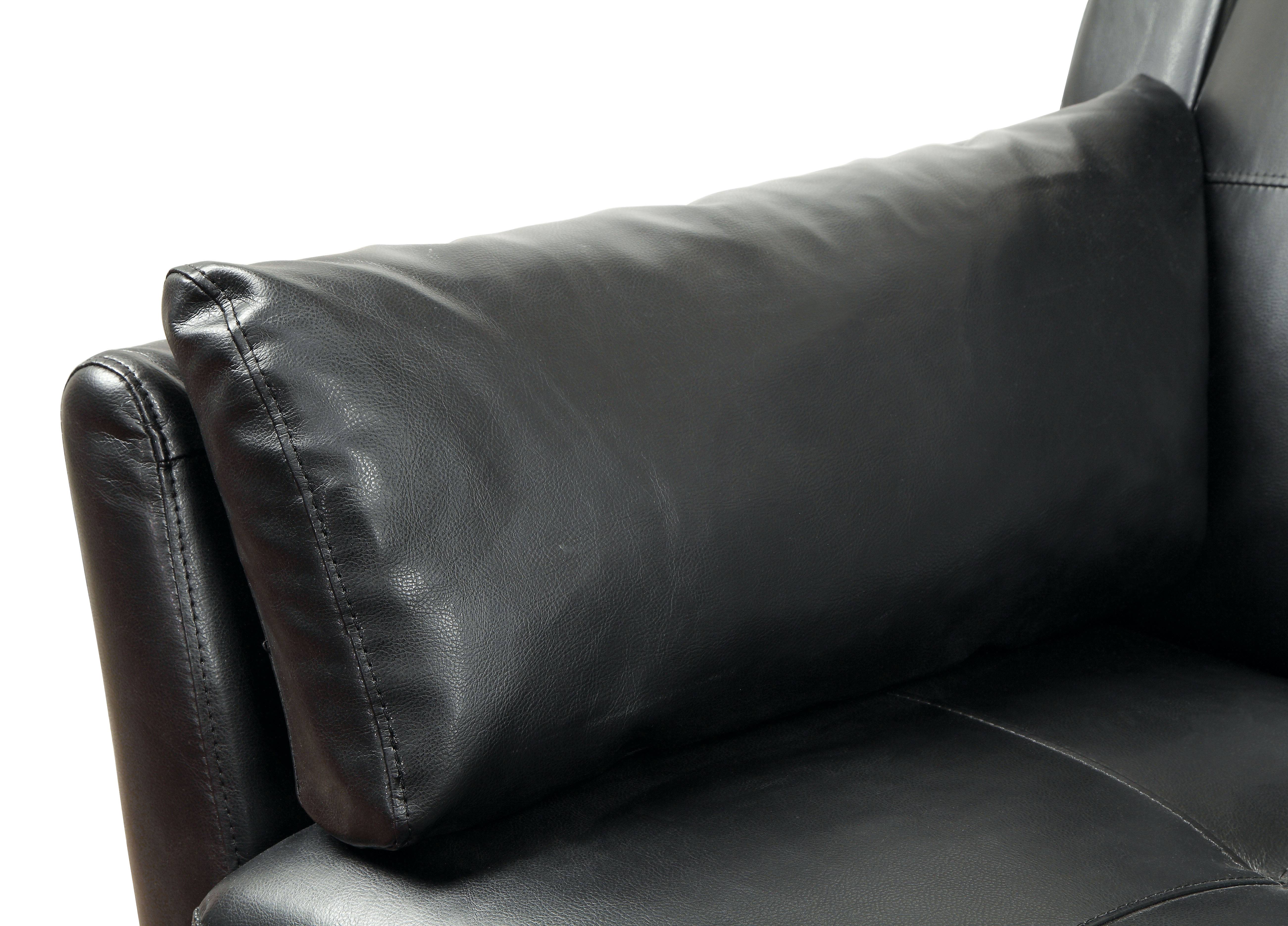 Noah Contemporary Faux Leather L-Shape Sectional in Black